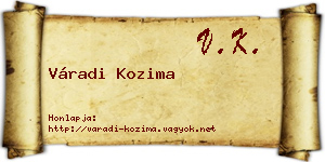 Váradi Kozima névjegykártya